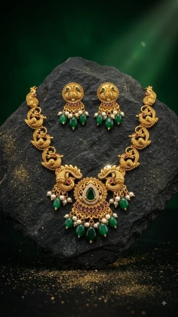 Traditional Temple Gold Necklace Set